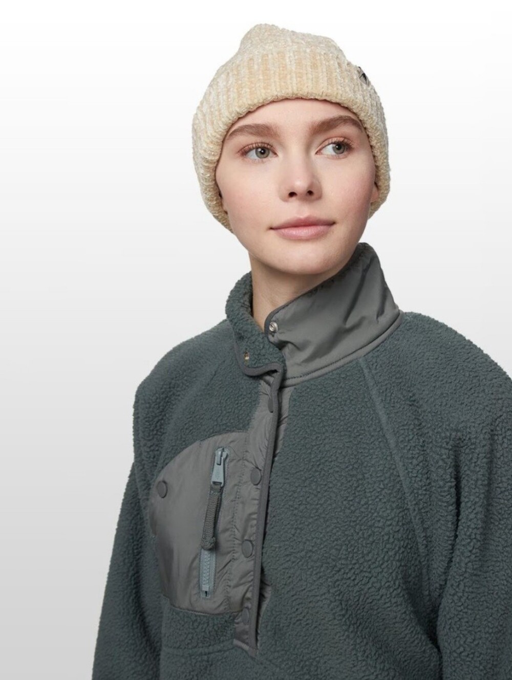 Free People FP Movement Hit The Slopes Fleece Pullover, Slate Blue/Sage - Picture 10 of 12